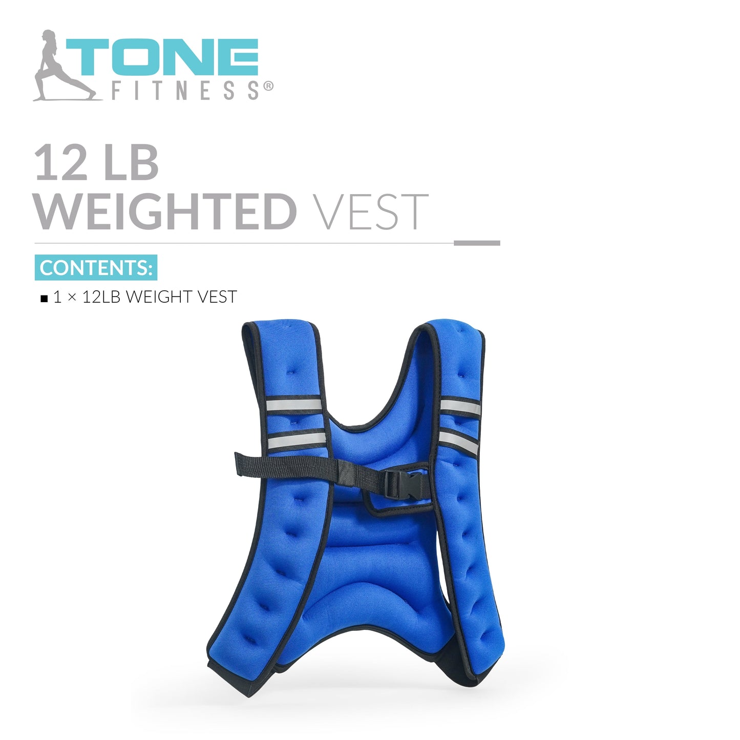 Neoprene Weighted Vest, 12 Pounds, Blue