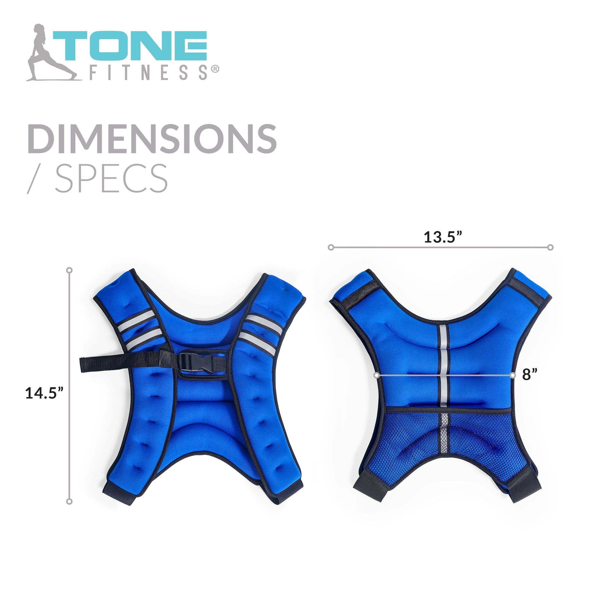 Neoprene Weighted Vest, 12 Pounds, Blue